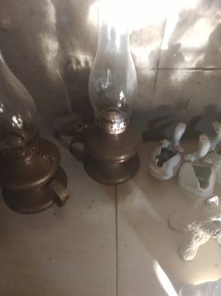 Lámpara de aceite antigua decorativa 2 lámparas
