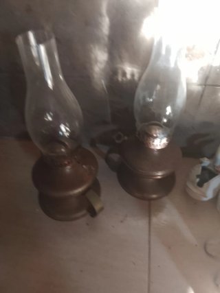 Lámpara de aceite antigua decorativa 2 lámparas