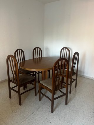 Mesa comedor y 6 sillas madera