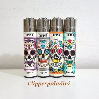 4 Accendini Clipper Teschio Messicano