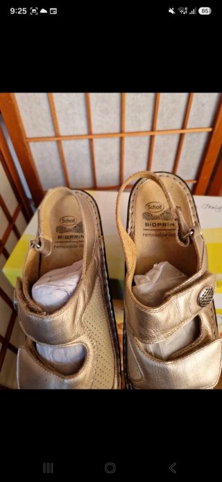 Sandalias Scholl Talla 39 Doradas/Plateadas