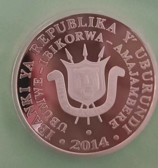 Moneda Plata Burundi 5000 Francos 50 Años