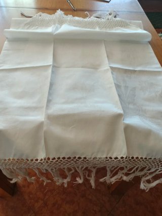 3 Tovaglie Damasco Vintage con Frange
