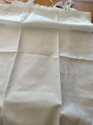 3 Tovaglie Damasco Vintage con Frange
