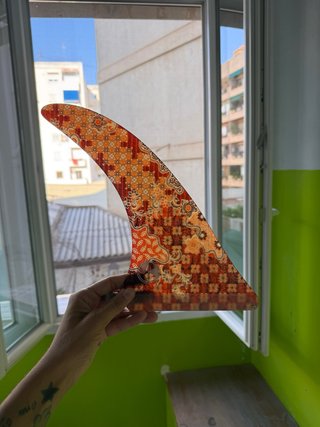 Quilla Single Fin 9.5 Batik Seda Naranja