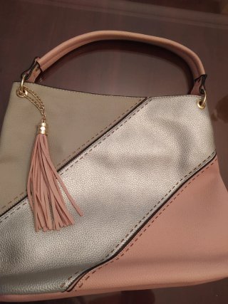 Bolso rosa y plata