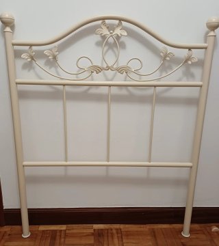 2 cabeceros metálicos beige cama 90 cm