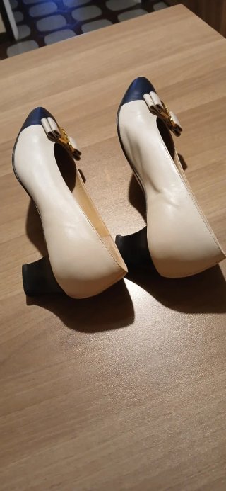 Scarpe donna Vitulli nodo beige/blu