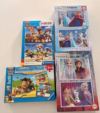 Lote Puzzles Patrulla Canina y Frozen
