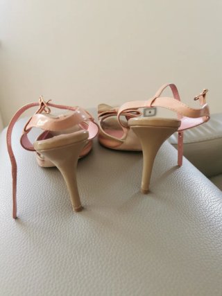 Scarpe Fornarina donna beige/rosa con fiocco