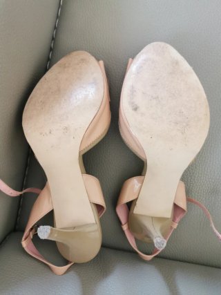 Scarpe Fornarina donna beige/rosa con fiocco