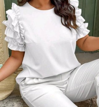 Blusa blanca tallas grandes moda curvy