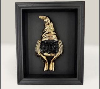 Quadro Pulcinella Oro e Nero