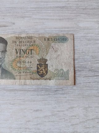 Billete 20 Francos Bélgica 1964