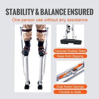 Andamios de Yeso, Andamios de Herramienta de Aluminio Ajustables de 61 cm-102 cm con Rodilleras Protectores, Andamios de Trabajo Duraderos y Antideslizantes para Pintura de Sheetrock, Caminata, Ci...