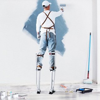 Andamios de Yeso, Andamios de Herramienta de Aluminio Ajustables de 61 cm-102 cm con Rodilleras Protectores, Andamios de Trabajo Duraderos y Antideslizantes para Pintura de Sheetrock, Caminata, Ci...