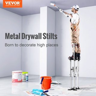 Andamios de Yeso, Andamios de Herramienta de Aluminio Ajustables de 91.4 cm-127 cm con Rodilleras Protectores, Andamios de Trabajo Duraderos y Antideslizantes para Pintura de Sheetrock, Caminata, ...