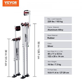 Andamios de Yeso, Andamios de Herramienta de Aluminio Ajustables de 91.4 cm-127 cm con Rodilleras Protectores, Andamios de Trabajo Duraderos y Antideslizantes para Pintura de Sheetrock, Caminata, ...