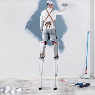 Andamios de Yeso, Andamios de Herramienta de Aluminio Ajustables de 91.4 cm-127 cm con Rodilleras Protectores, Andamios de Trabajo Duraderos y Antideslizantes para Pintura de Sheetrock, Caminata, ...