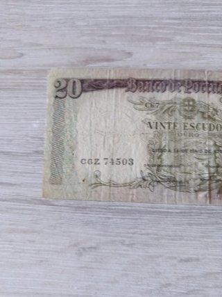 Billete 20 Escudos Portugal 1964