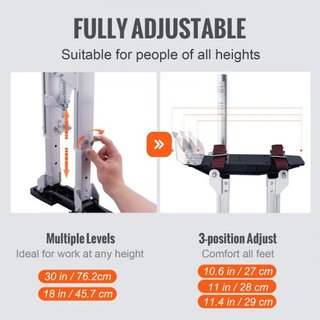 Andamios de Yeso, Andamios de Herramienta de Aluminio Ajustables de 46 cm-76 cm con Rodilleras Protectores, Andamios de Trabajo Duraderos y Antideslizantes para Pintura de Sheetrock, Caminata, Cin...