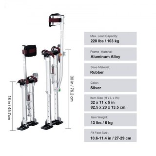 Andamios de Yeso, Andamios de Herramienta de Aluminio Ajustables de 46 cm-76 cm con Rodilleras Protectores, Andamios de Trabajo Duraderos y Antideslizantes para Pintura de Sheetrock, Caminata, Cin...