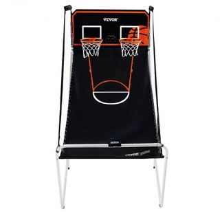 Juego de Arcade de Baloncesto Plegable, Juego de Baloncesto Interior para 2 Jugadores, Deporte de Doble Tiro en Casa con 4 Pelotas, 8 Modos de Juego, Marcador Electrónico y Bomba de Inflación, par...
