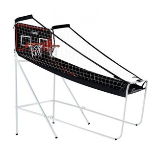 Juego de Arcade de Baloncesto Plegable, Juego de Baloncesto Interior para 2 Jugadores, Deporte de Doble Tiro en Casa con 4 Pelotas, 8 Modos de Juego, Marcador Electrónico y Bomba de Inflación, par...