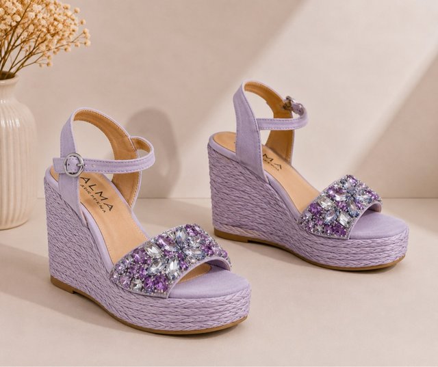 Sandalias Alma en Pena Moradas con Pedrería