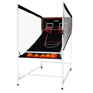 Juego de Baloncesto Arcade Cage, Juego de Baloncesto Interior para 2 Jugadores, Deporte de Doble Tiro en Casa con 5 Pelotas, 8 Modos de Juego, Marcador Electrónico y Bomba de Inflación, para Niños...