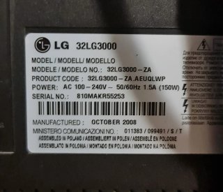 TV LG 32" (Modelo 32LG3000)