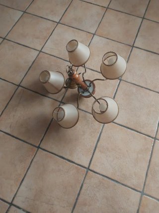 3 Lámparas Rústicas Beige/Marrón