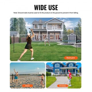 Juego de Red de Bádminton, Red de Bádminton para Playa, Patio y Parque, Juego de Equipos de Bádminton Portátil, Red de Bádminton para Adultos y Niños con Postes, Bolsa de Transporte, 4 Raquetas de...
