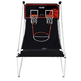 Juego de Arcade de Baloncesto Plegable, Juego de Baloncesto Interior para 2 Jugadores, Deporte de Doble Tiro en Casa con 5 Pelotas, 8 Modos de Juego, Marcador Electrónico y Bomba de Inflación, par...