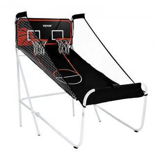 Juego de Arcade de Baloncesto Plegable, Juego de Baloncesto Interior para 2 Jugadores, Deporte de Doble Tiro en Casa con 5 Pelotas, 8 Modos de Juego, Marcador Electrónico y Bomba de Inflación, par...