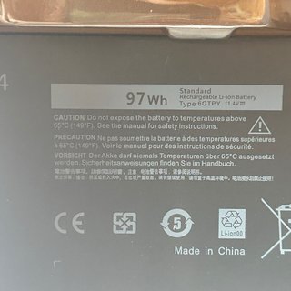 11.4V 97Wh 6GTPY Batería FOR DELL XPS 15 9550 9560