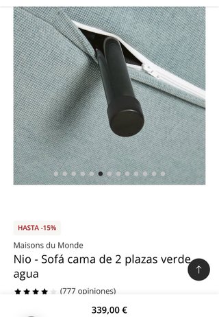 Sofá cama Maison du Monde 150cm