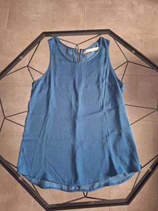 Blusa sin mangas  verde azulado Stradivarius S