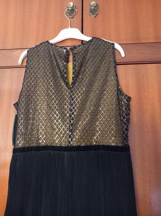 Vestido Mango Negro y Dorado