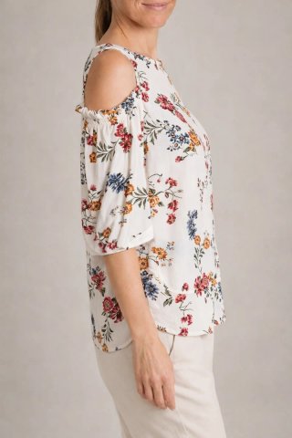 Blusa Springfield floral hombro descubierto S