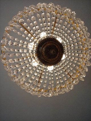 Elegante lámpara de salón cristal y metal