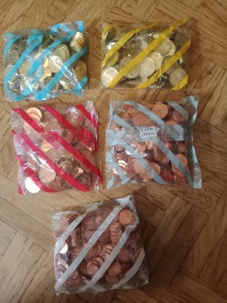 5 Bolsas 20,10, 5 , 2, 1 Céntimos España 1999 S/C