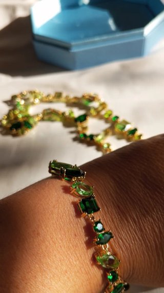 Conjunto Gema de Swarovski, verde