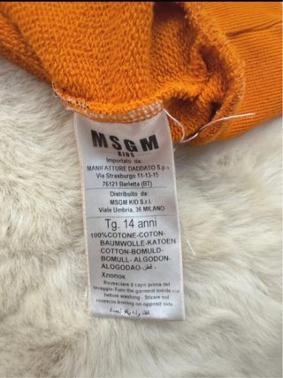 Felpa bambina MSGM arancione