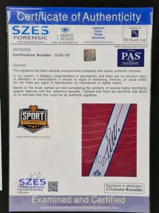 Maglia CR7 autografata con COA Szes Forensic