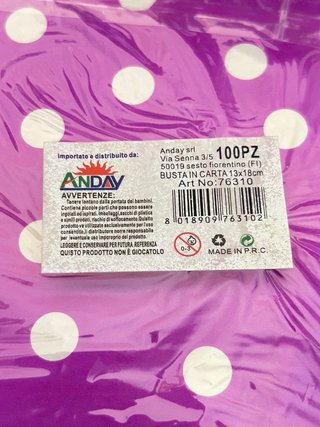 Lotto 450+ Bustine Carta Pois Nuove