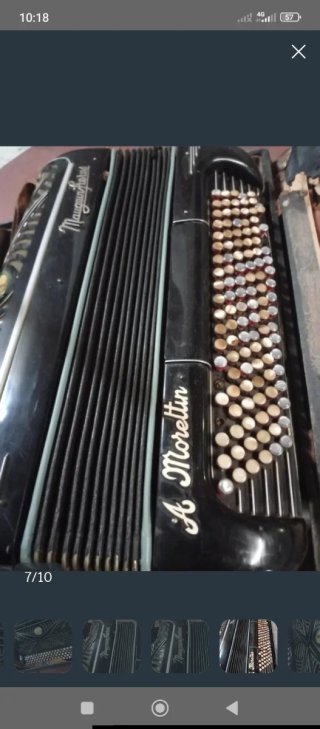 Acordeón italiano antiguo botones nácar