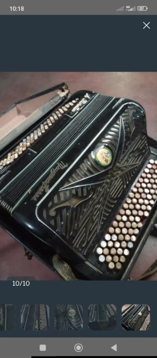 Acordeón italiano antiguo botones nácar