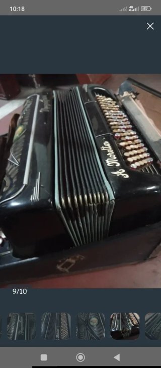 Acordeón italiano antiguo botones nácar