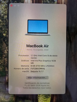 MacBook Air 13 pollici, argento, 2020